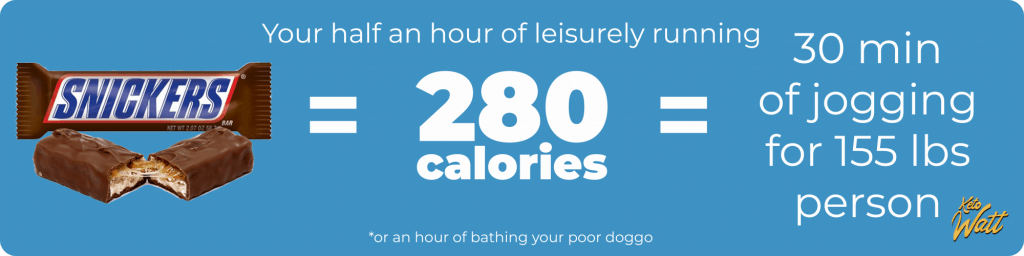 Snickers is equal to 30 minutes of jogging