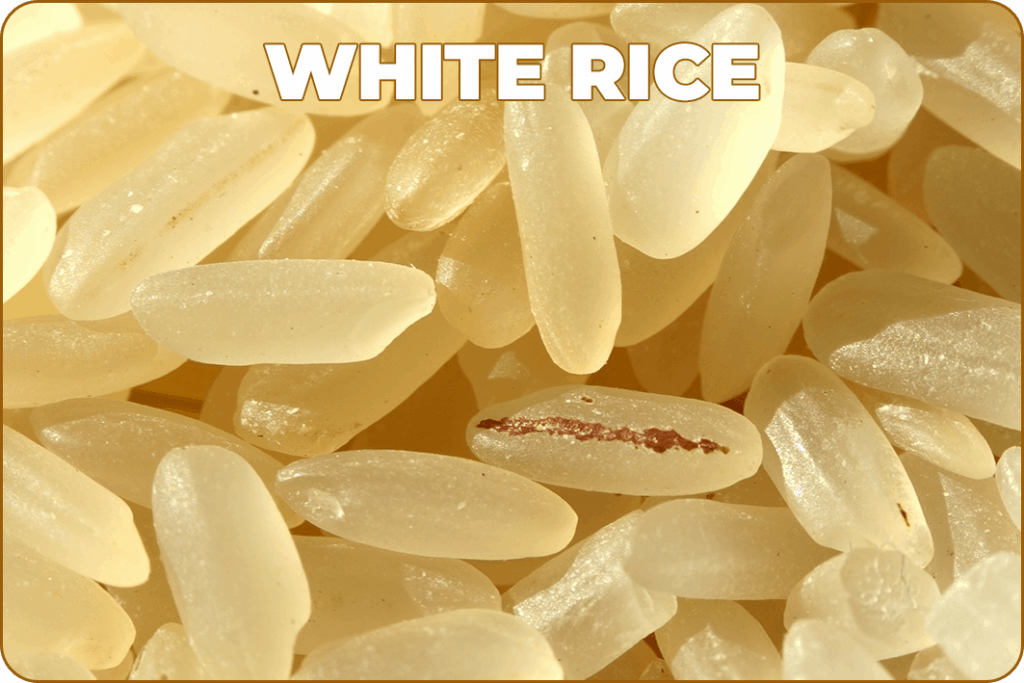 White rice grains
